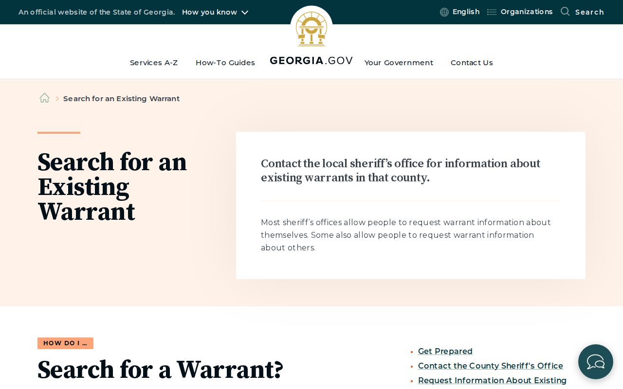 Georgia route for Union County active warrants