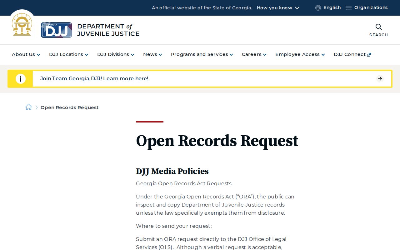 Georgia juvenile record confidentiality guidance for Union County arrest warrant questions