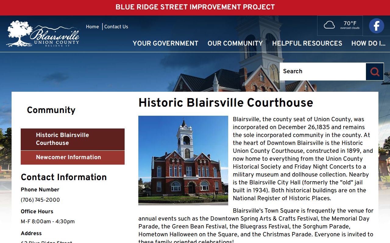 Historic Blairsville courthouse and Union County warrant records context